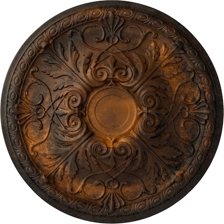 Ekena Millwork Tristan Ceiling Medallion (Fits Canopies up to 5 1/2"), Hand-Painted Rust, 26"OD x 3"P CM26TNRUS